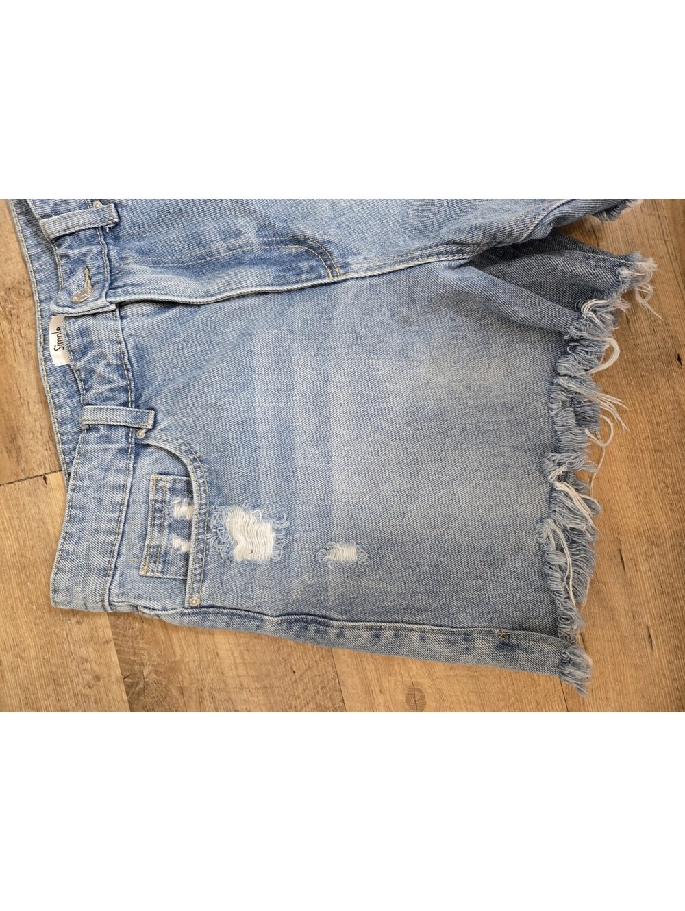 Simple Society Distressed High-Waisted Denim Jean Shorts - Size 9/29 - Picture 3 of 15